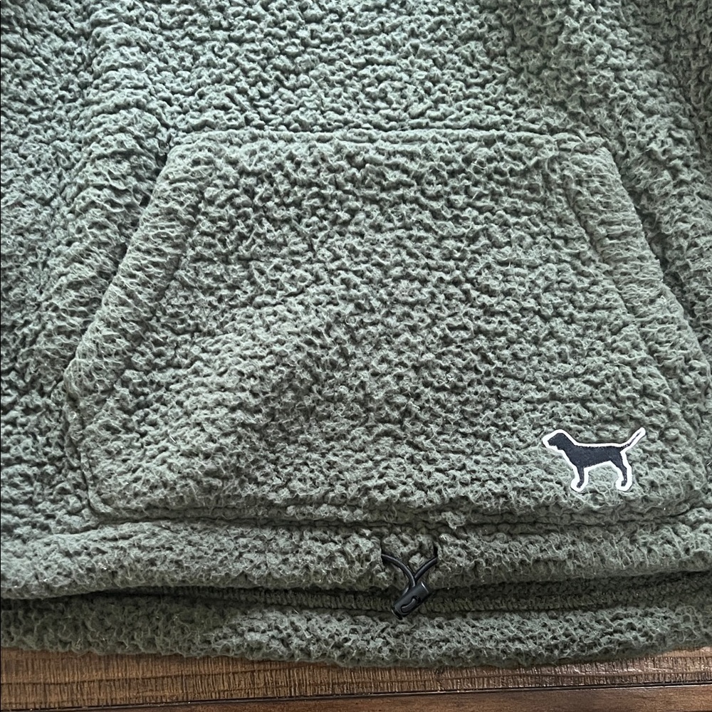 PINK Victoria's Secret Olive Sherpa Pullover - Picture 3 of 4